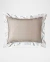 Bovi Fine Linens Devere Sham In Taupe/ White
