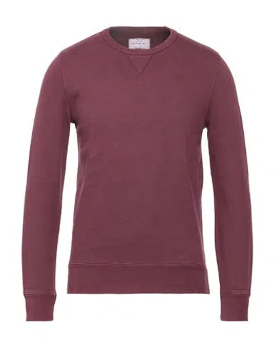 Bowery Man Sweatshirt Burgundy Size L Cotton In Red