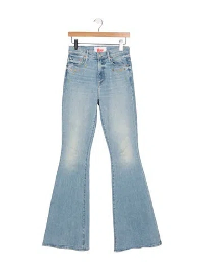 Pre-owned Bowie X Mother High-rise Flared Jeans In Blue