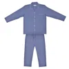 Bown Of London Ladies Pyjamas Brushed Cotton Blue - Capri In Blue