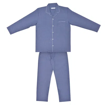 Bown Of London Ladies Pyjamas Brushed Cotton Blue - Capri