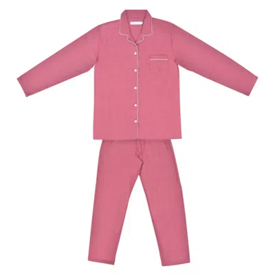Bown Of London Ladies Pyjamas Brushed Cotton Red - Russo