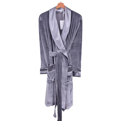 Bown Of London Lunar Ladies Velvet Robe In Grey In Gray