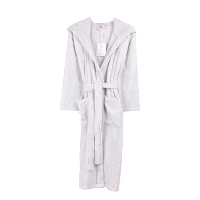 Bown Of London Men's Hooded Nua Cotton Dressing Gown - Pale Grey In Gray