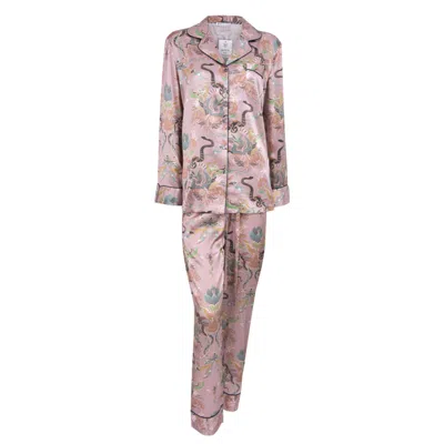 Bown Of London Pink / Purple Ladies Pyjamas - Serpentine Blush In Pink/purple