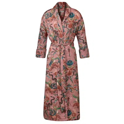 Bown Of London Pink / Purple Lightweight Women's Dressing Gown - Serpentine Blush In Pink/purple