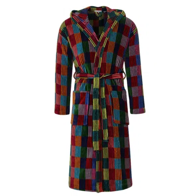 Bown Of London Women's Hooded Dressing Gown Patchwork In Blue/orange/pink/red/yellow
