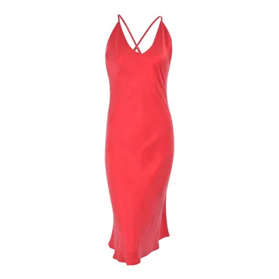 Bown Of London Women's Pink / Purple Bushra Vegan Silk Ruby Cupro Midi Dress In Pink/purple