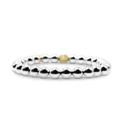Bowood Lane 6mm Sterling Silver Beaded Bracelet In Metallic