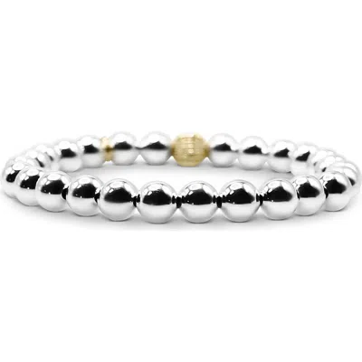 Bowood Lane 7mm Sterling Silver Beaded Bracelet In White
