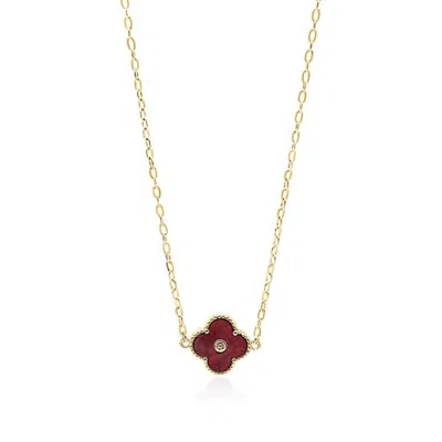 Bowood Lane Arden Clover Necklace In Gold