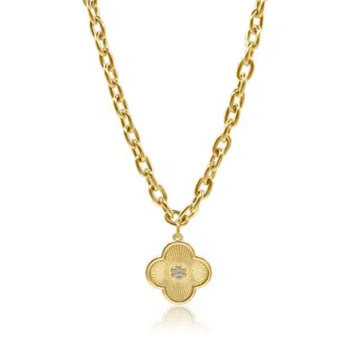 Bowood Lane Arden Lane Gold Clover Statement Necklace