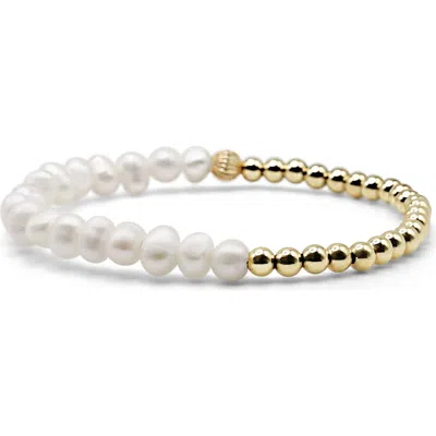 Bowood Lane Birdie Freshwater Pearl & Gold Filled Beaded Bracelet