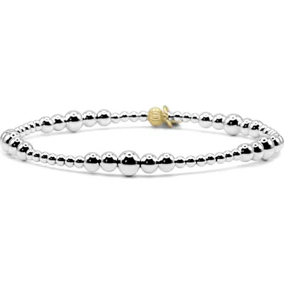 Bowood Lane Bliss Sterling Silver Beaded Bracelet In Metallic