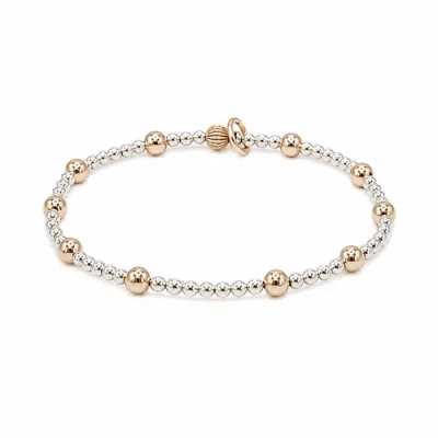 Bowood Lane Eva Silver & Gold Beaded Bracelet
