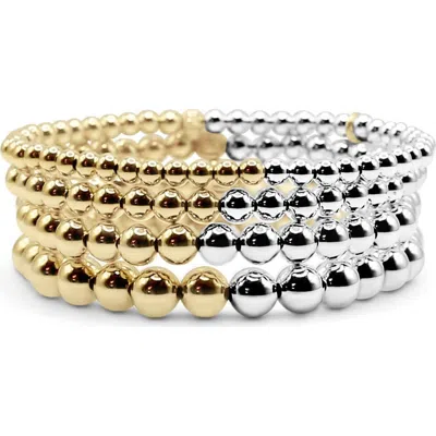 Bowood Lane Fusion Two-tone Bracelet Stack In Gold