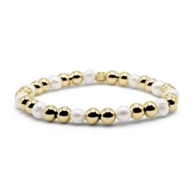 Bowood Lane Gemma Gold Filled & Freshwater Pearl Beaded Bracelet In Transparent