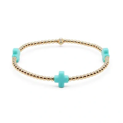 Bowood Lane Halo Cross Bracelet In Gold