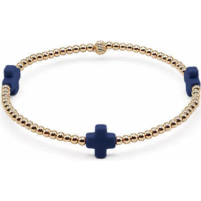 Bowood Lane Halo Navy Cross Bracelet In Multi