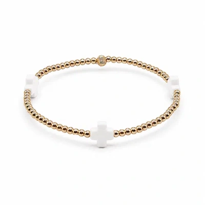 Bowood Lane Halo White Cross Bracelet