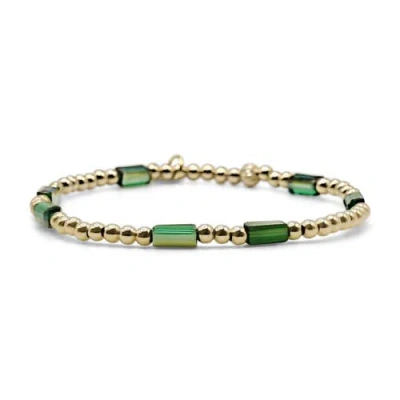 Bowood Lane Jade Emerald Gold Filled Bracelet