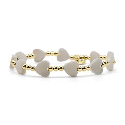 Bowood Lane Letty Mother Of Pearl Heart Bracelet In Transparent