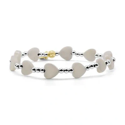 Bowood Lane Letty Sterling Silver Heart Bracelet In Multi