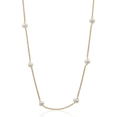 Bowood Lane Lo Freshwater Pearl & Gold Chain Necklace
