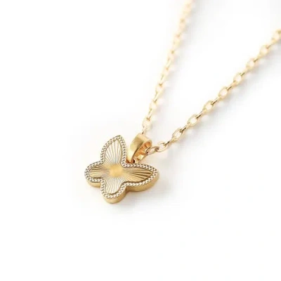 Bowood Lane Monarch Butterfly Charm Necklace In Gold