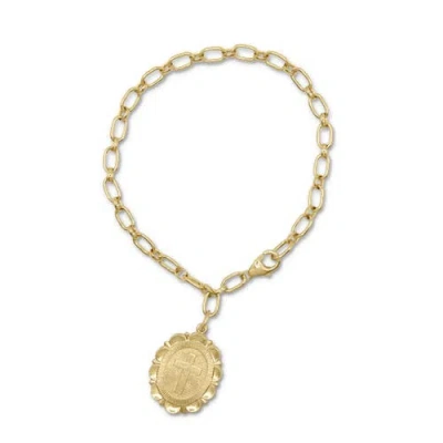 Bowood Lane Palmer Cross Bracelet In Gold