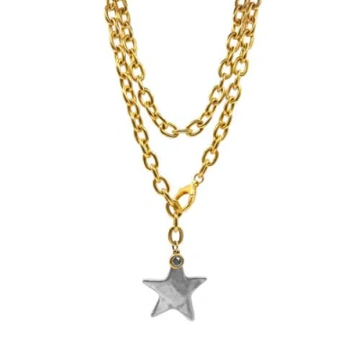 Bowood Lane Prescott Two-tone Star Necklace In Gold