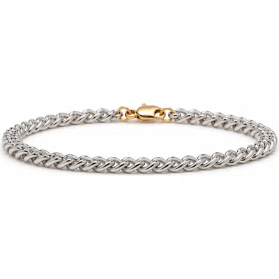 Bowood Lane Quinn Sterling Silver Curb Chain Bracelet In Gold
