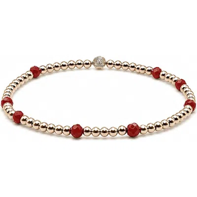 Bowood Lane Ruby Gold Filled Beaded Bracelet