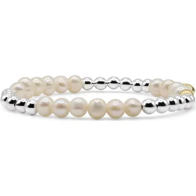 Bowood Lane Sloane Sterling Silver And Fresh Water Pearl Bracelet In Metallic