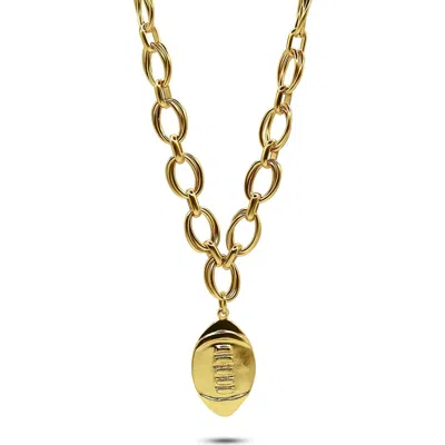 Bowood Lane Varsity Football Chain Necklace In Gold