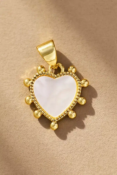 Boxbar Beaded Heart Charm In Gold