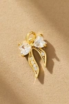 Boxbar Crystal Heart Ribbon Bow Charm In Gold