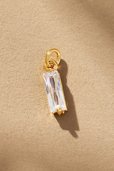 Boxbar Crystal Rectangle Charm In Gold
