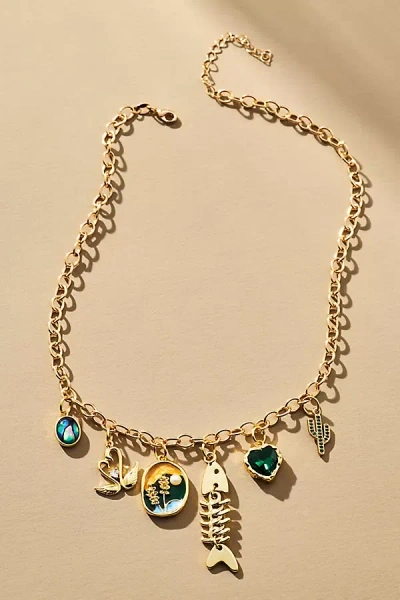 Boxbar Dainty Take A Hike Charm Necklace In Gold