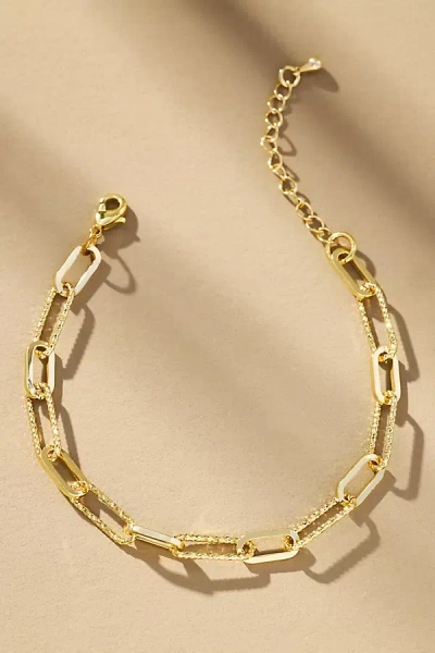 Boxbar Textured Paperclip Charm Necklace In Gold