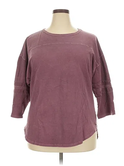 Pre-owned Boxercraft 3/4 Sleeve Top Burgundy Boatneck Tops