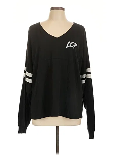Pre-owned Boxercraft Long Sleeve Top Black V-neck Tops