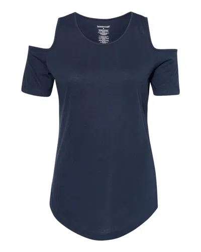 Boxercraft Women's Cold Shoulder T-shirt In Blue