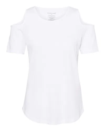 Boxercraft Women's Cold Shoulder T-shirt In White