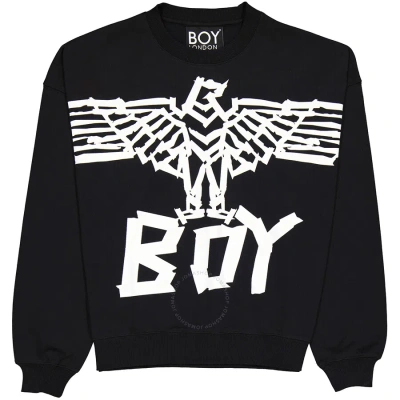 Boy London Boy Tape Eagle Cotton Sweatshirt In Black/white