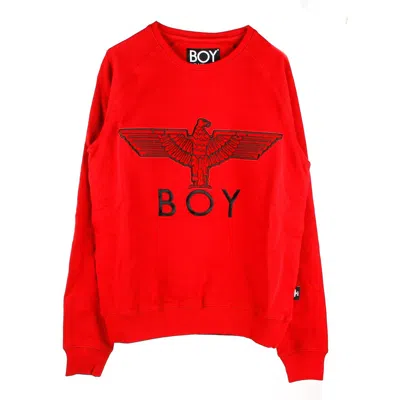 Boy London Eagle Applique Men's Crewneck Sweatshirt In Red