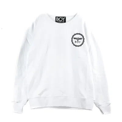 Boy London Eagle Backprint Sweat Men's Crewneck Sweatshirt In White/black
