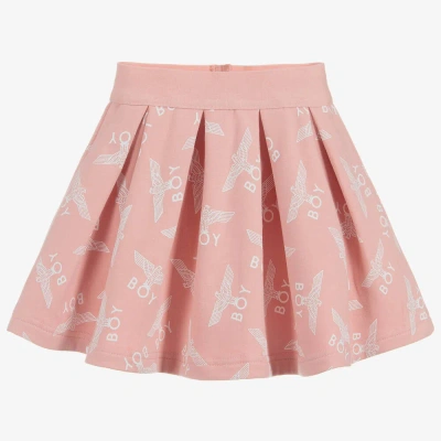 Boy London Kids'  Girls Cotton Jersey Repeat Skirt In Pink