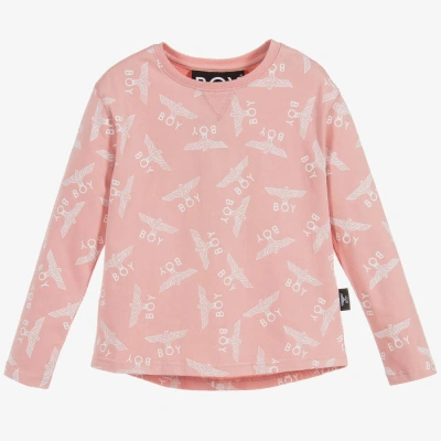 Boy London Kids'  Girls Pink Repeat Logo Top