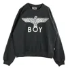 Boy London Men's Crewneck Sweatshirt Eagle Textured Sweat Black/white In Black/white